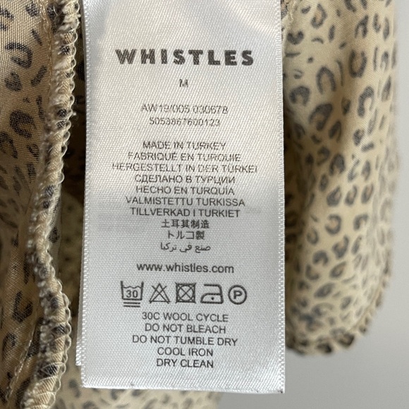 Whistles Womens Dress Size Medium Tan Leopard Print V Neck Short Sleeve Mini - Picture 6 of 10